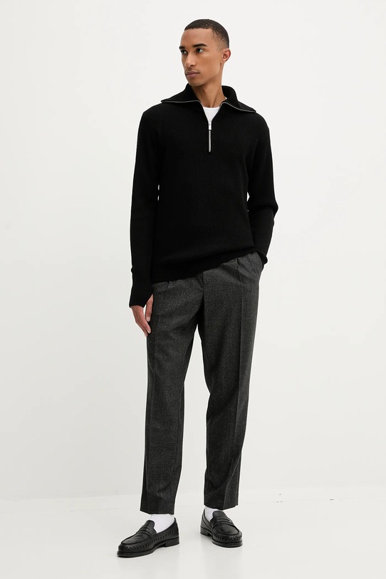 BARENA VENEZIA sweter wełniany Knitwear Batigia KNU5289.305 czarny AW25