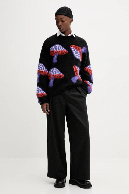 MSGM sweter z domieszką moheru 3940MM200.257599 czarny AW25