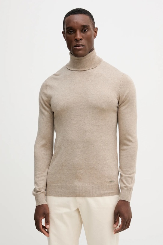 Guess sweter z dodatkiem wełny JIM golf beżowy M5BR09.Z0432