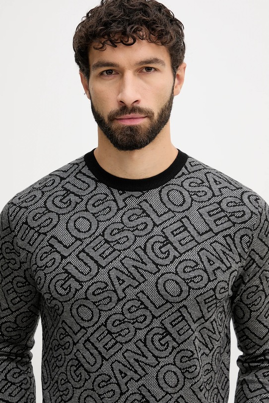 Guess sweter z domieszką jedwabiu JARROD szary M5BR11.Z0442