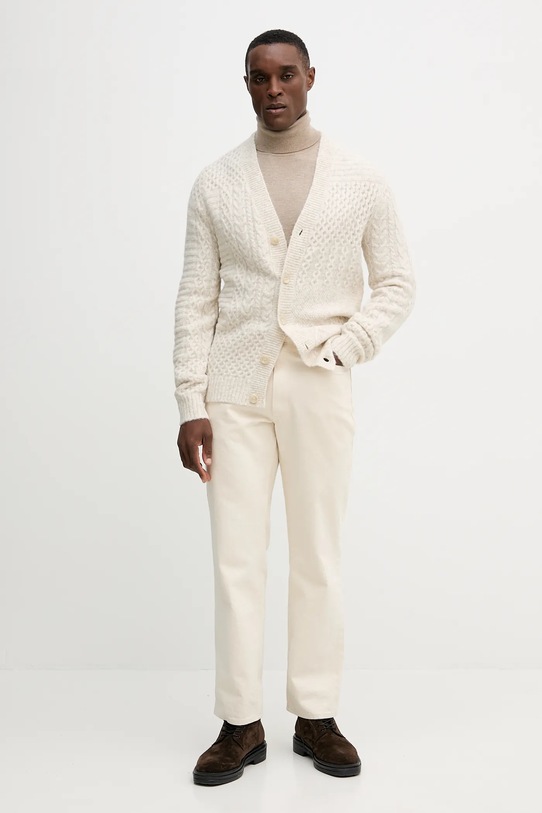 Guess kardigan z domieszką wełny JEFFRY M5BR15.Z0462 beżowy AW25