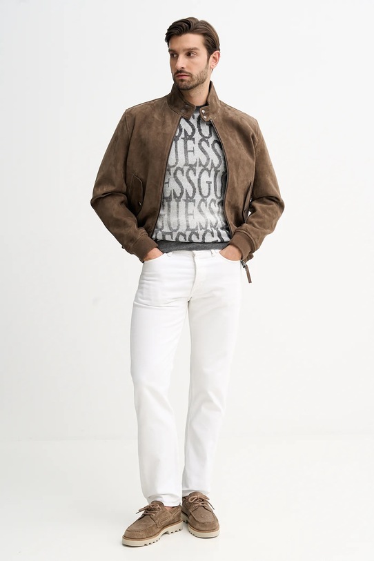 Guess sweter z domieszką wełny JOSHWA M5BR24.Z0500 szary AW25