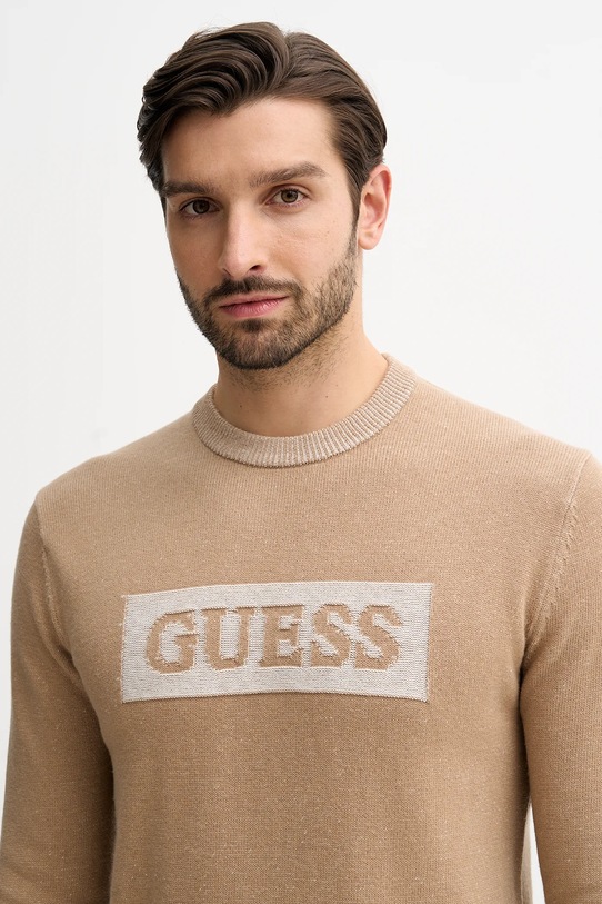 Guess sweter z dodatkiem wełny JACK beżowy M5BR28.Z0531