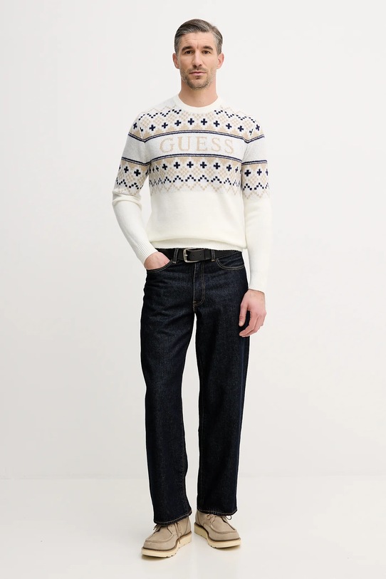 Guess sweter z domieszką wełny M5BR61.Z4142 beżowy AW25