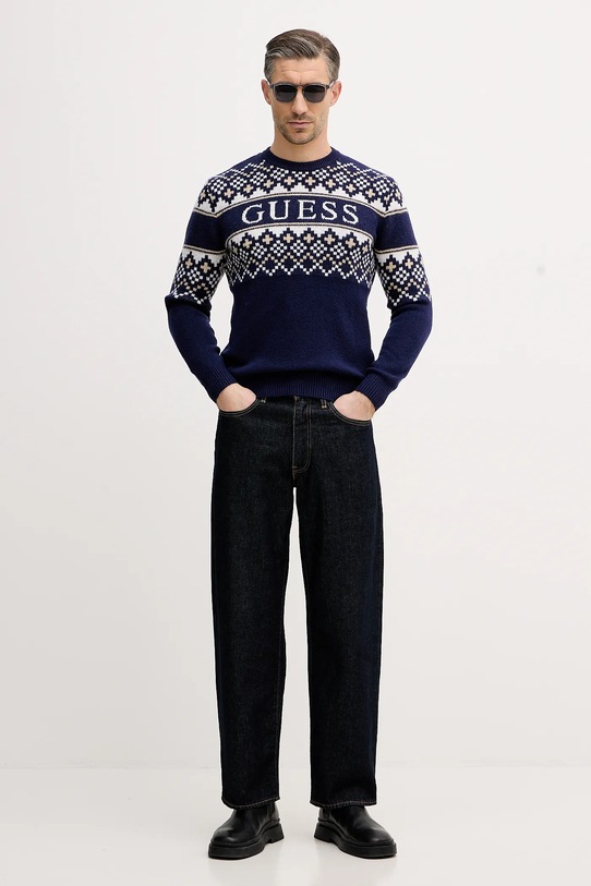 Guess sweter z domieszką wełny M5BR61.Z4142 granatowy AW25