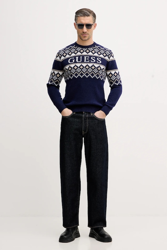 Guess sweter z domieszką wełny M5BR61.Z4142 granatowy AW25
