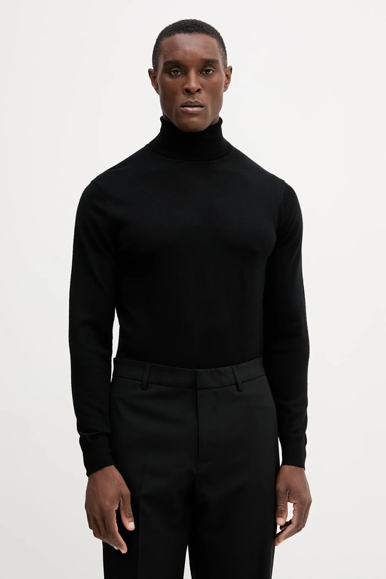 Guess sweter wełniany FRED wełna czarny M5RR20.Z3LZ0