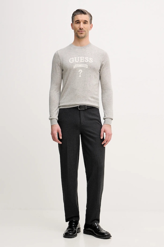 Guess sweter z domieszką jedwabiu HAMMOND M5YR00.Z0122 szary AW25