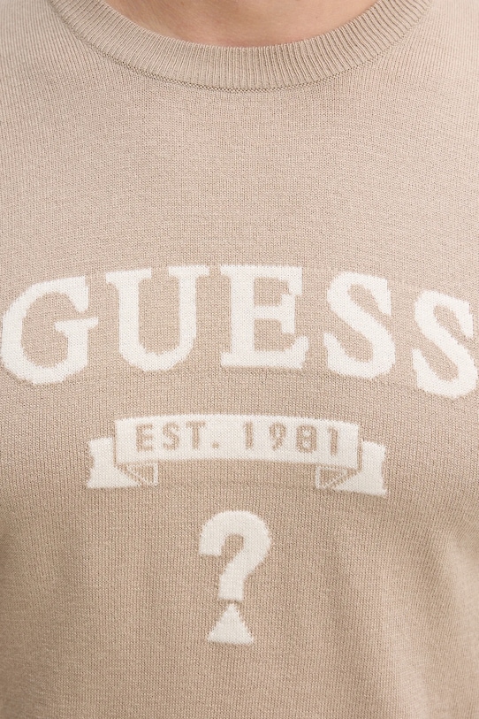 Sveter s prímesou hodvábu Guess HAMMOND M5YR00.Z0122 béžová