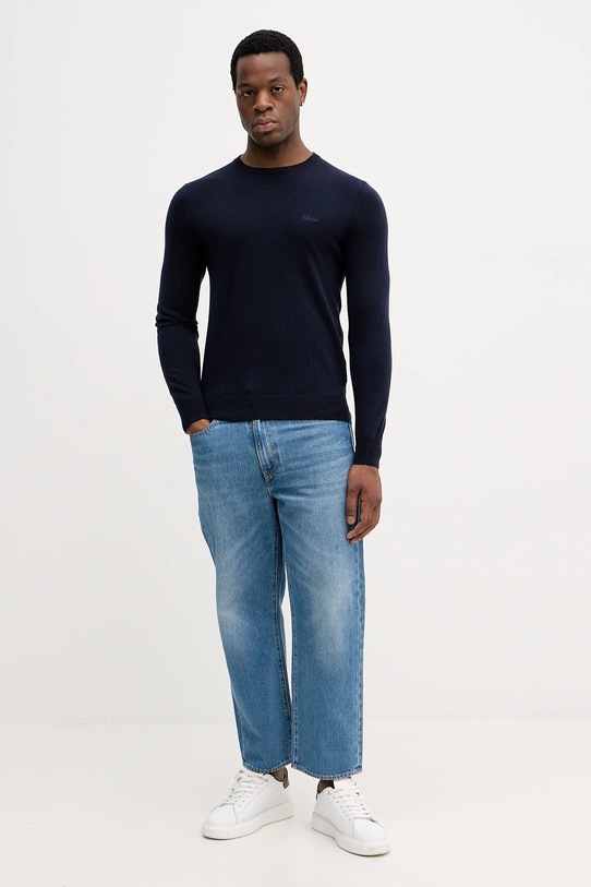Svetr z hedvábné směsi Guess DANIEL M5YR26.Z0122 námořnická modř NC25