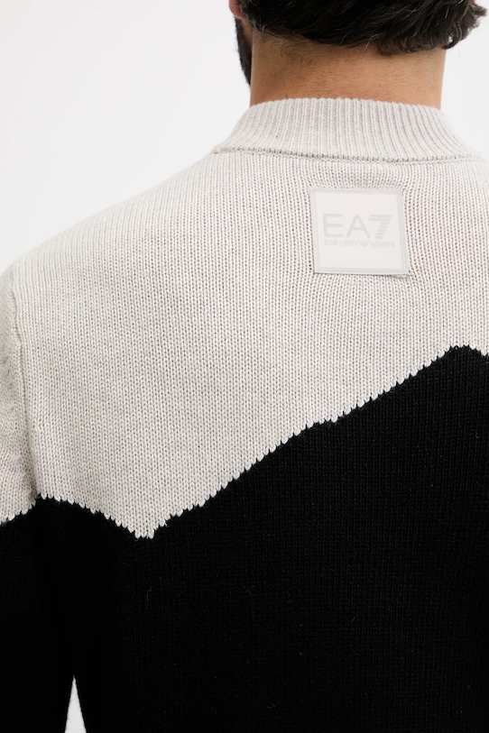 EA7 Emporio Armani sweter z dodatkiem wełny czarny AF14568.7M000504