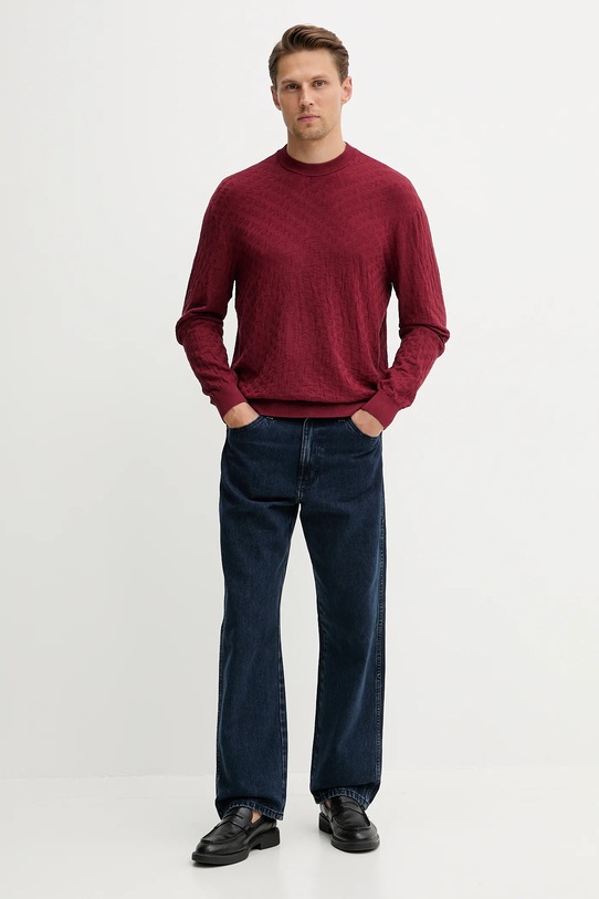 Armani Exchange sweter XM001316.AF10454 bordowy AW25
