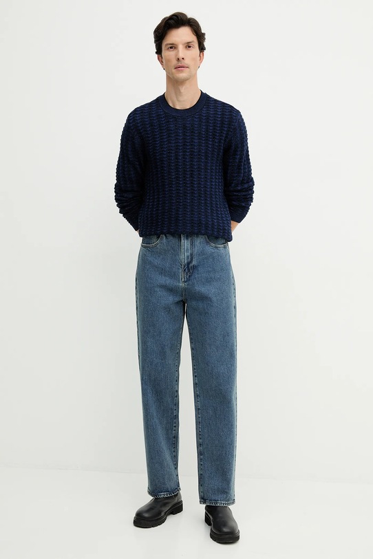 Armani Exchange sweter z dodatkiem wełny XM001321.AF11965 granatowy AW25