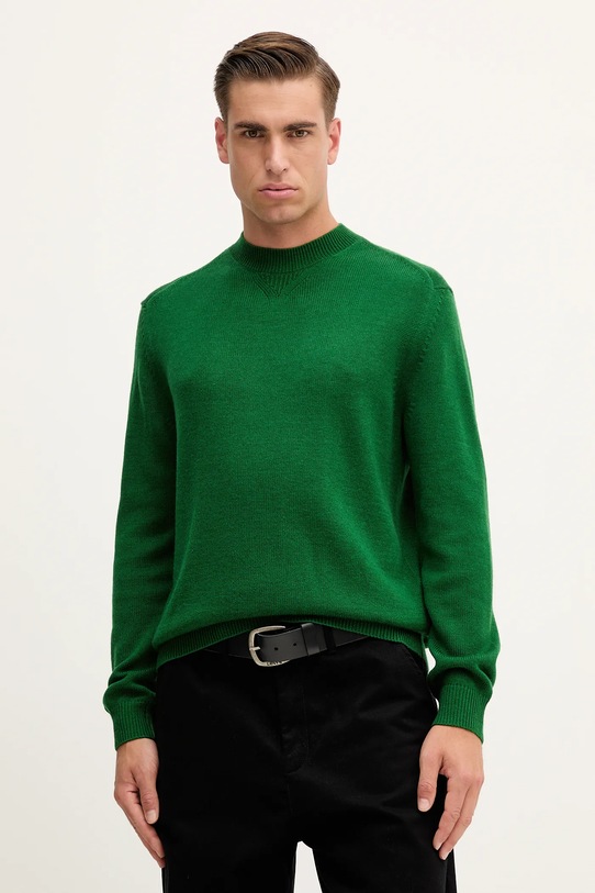 Armani Exchange sweter z domieszką wełny okrągły zielony XM001916.AF14008