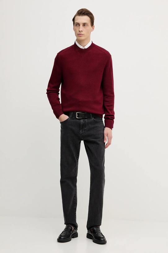 Armani Exchange sweter z domieszką wełny XM001916.AF14008 bordowy AW25