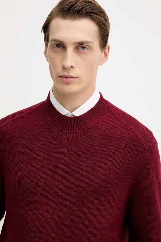 Armani Exchange sweter z domieszką wełny bordowy XM001916.AF14008