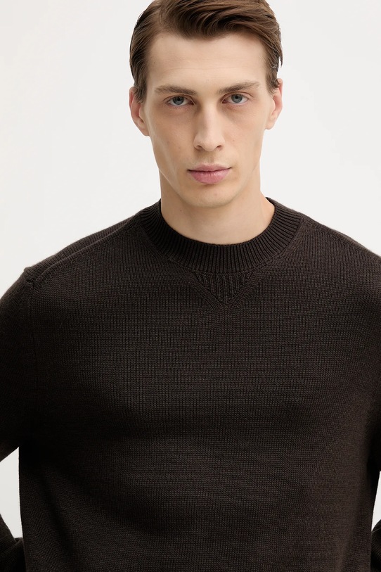 Armani Exchange sweter z domieszką wełny brązowy XM001916.AF14008