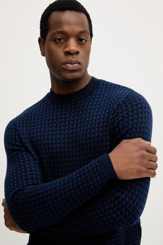 Emporio Armani sweter wełniany granatowy EM001989.AF14199