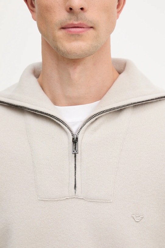 Emporio Armani sweter wełniany EM002052.AF18104 beżowy