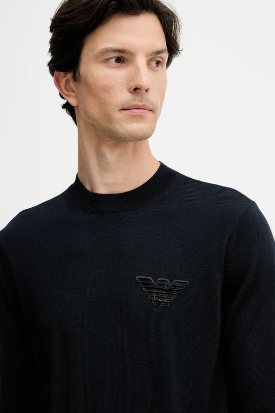 Emporio Armani sweter wełniany granatowy EM002419.AF14158