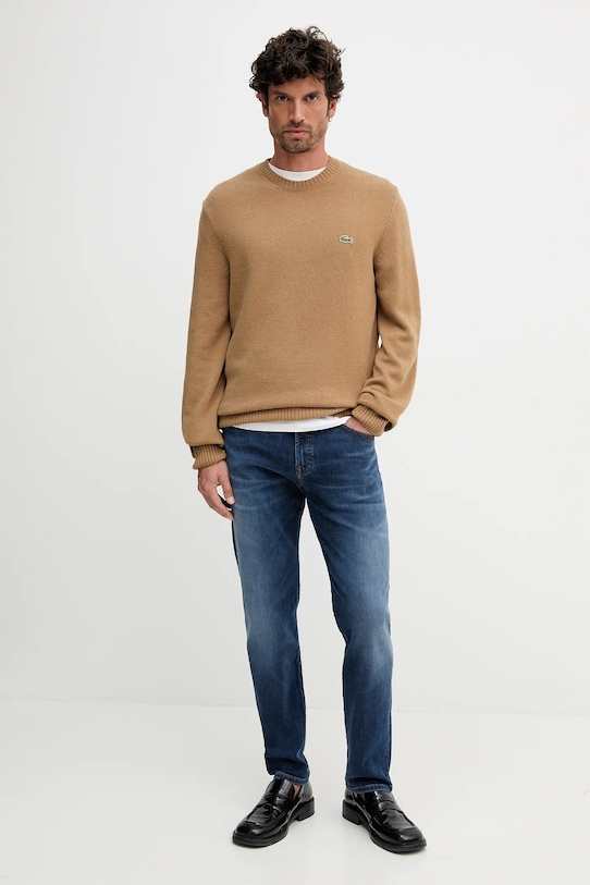 Vlnený sveter Lacoste AH2916 hnedá AW25