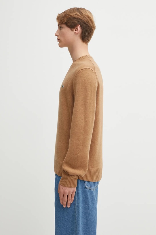 Lacoste sweter wełniany AH2916 brązowy AW25