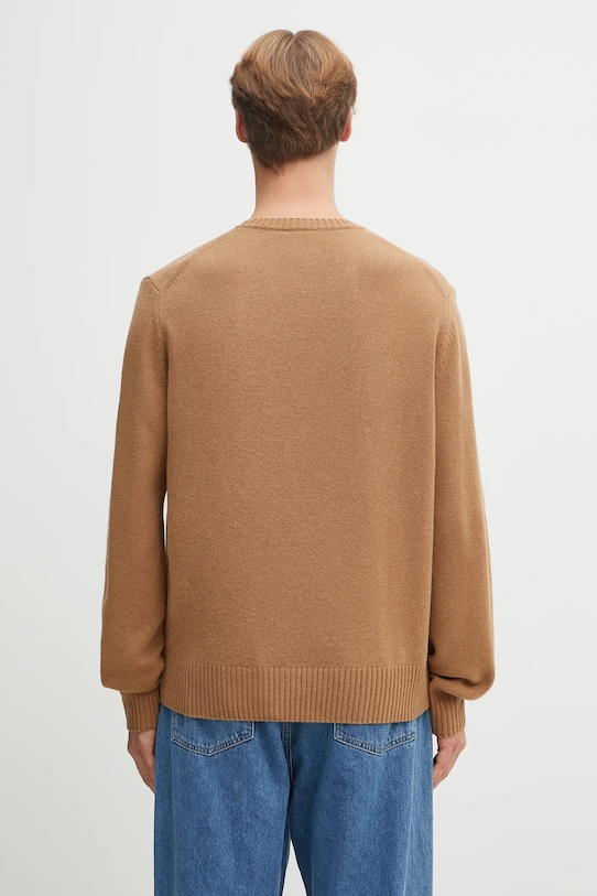 Odzież Lacoste sweter wełniany AH2916 brązowy