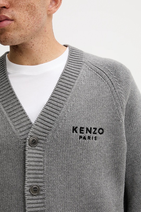 Кардиган з домішкою вовни Kenzo FF65CA7443LA сірий