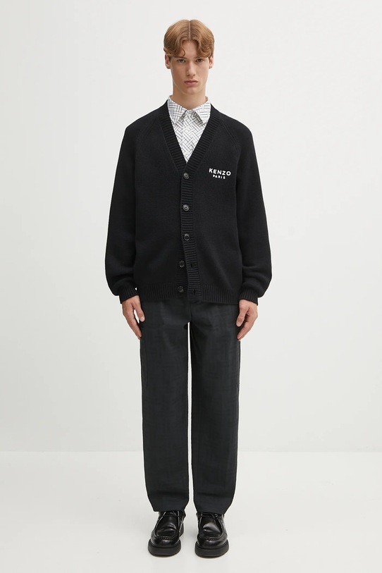 Кардиган с примесью шерсти Kenzo FF65CA7443LA чёрный