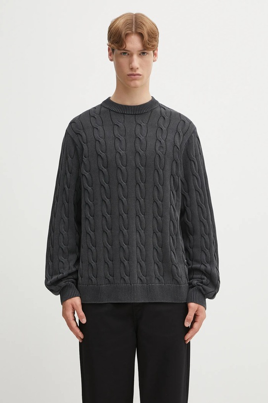 Carhartt WIP sweter bawełniany Carter gładkie czarny I035179.89GD