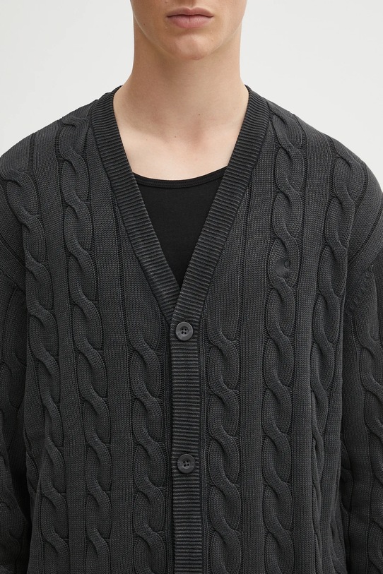 Carhartt WIP kardigan bawełniany Carter czarny I035178.89GD