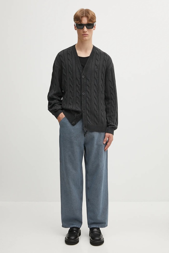 Carhartt WIP kardigan bawełniany Carter I035178.89GD czarny