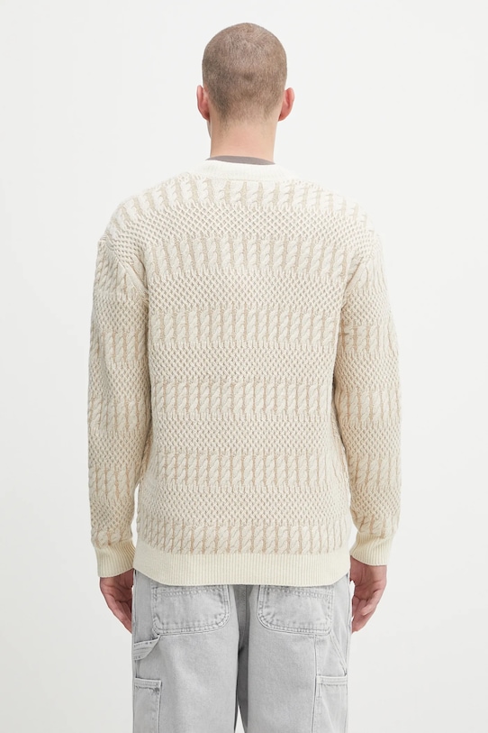 Одежда Шерстяной кардиган Drôle de Monsieur Le Cardigan Torsades Bicolore H.CA160.WO018 бежевый