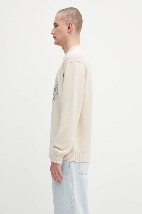 Drôle de Monsieur sweter wełniany La Maille Plateau H.PO190.WO023 beżowy AW25
