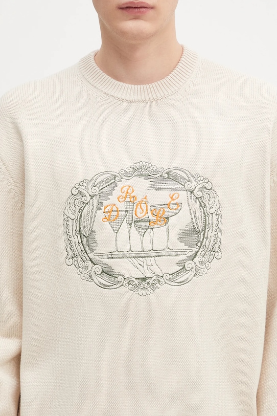 Drôle de Monsieur sweter wełniany La Maille Plateau beżowy H.PO190.WO023