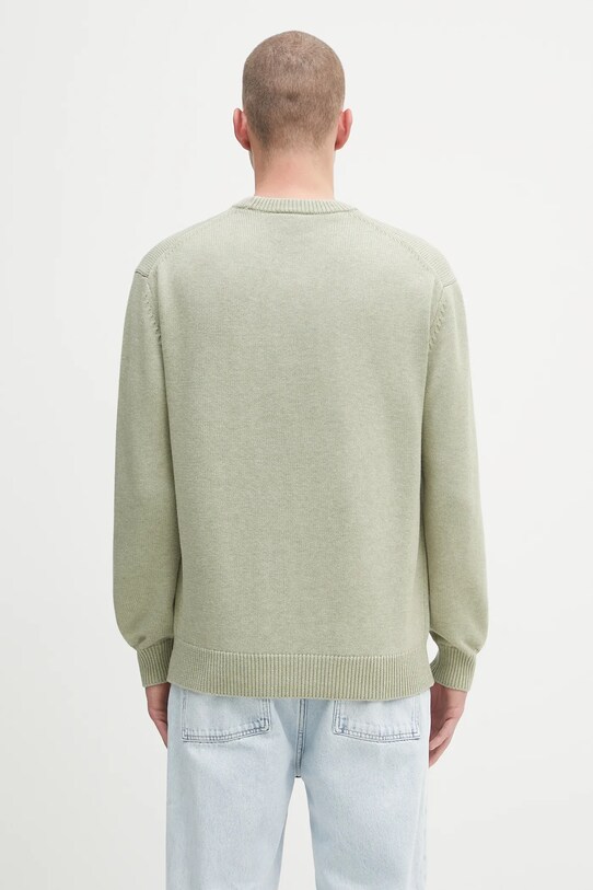 Odzież Drôle de Monsieur sweter wełniany La Maille Slogan Tresses H.PO191.WO023 zielony