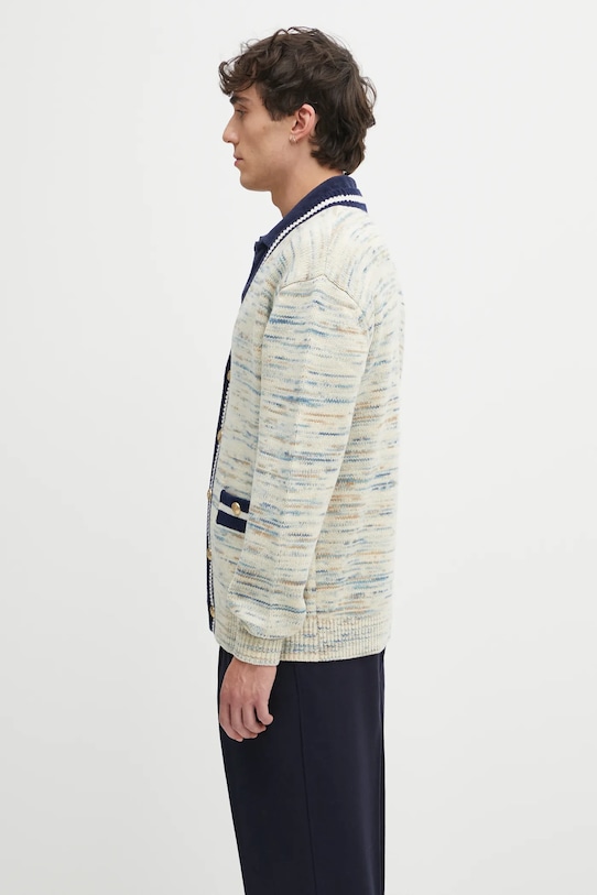 Drôle de Monsieur kardigan wełniany Le Cardigan MoulinE I.CA161.WO018 beżowy AW25