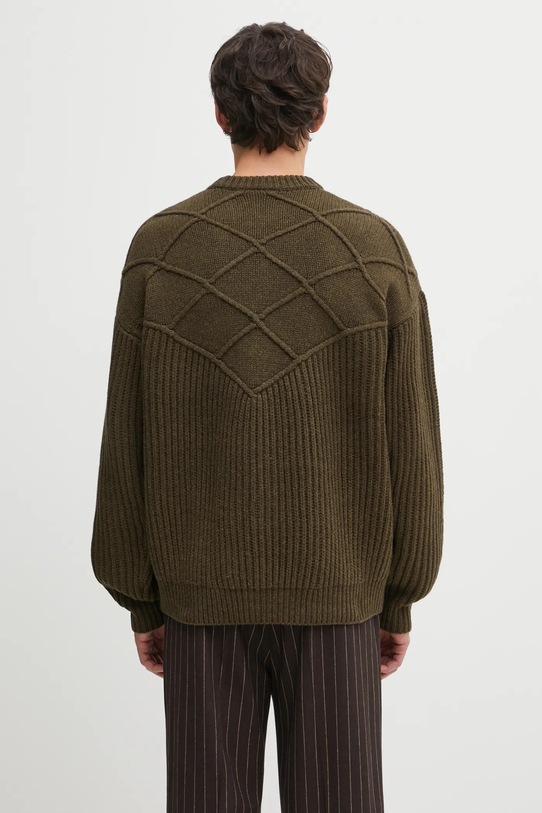 Odzież Drôle de Monsieur sweter wełniany La Maille Monogramme I.PO180.WO018 zielony