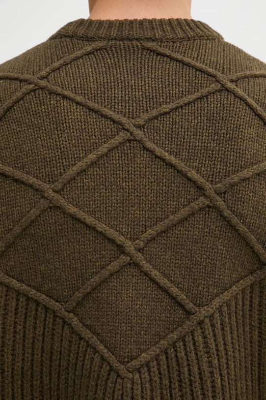 Drôle de Monsieur sweter wełniany La Maille Monogramme I.PO180.WO018 zielony