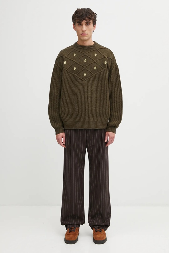 Drôle de Monsieur sweter wełniany La Maille Monogramme I.PO180.WO018