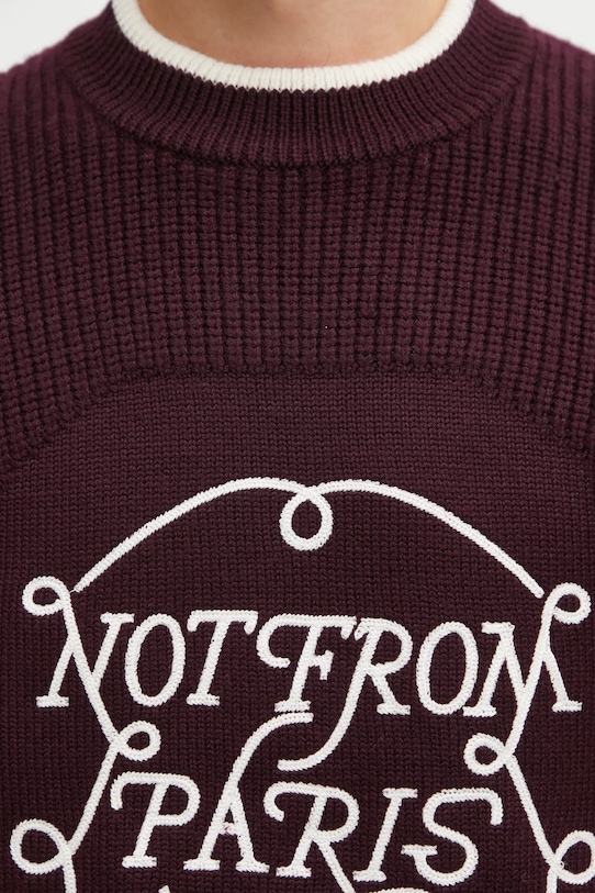 Μάλλινο πουλόβερ Drôle de Monsieur La Maille Slogan I.PO184.WO007 μωβ