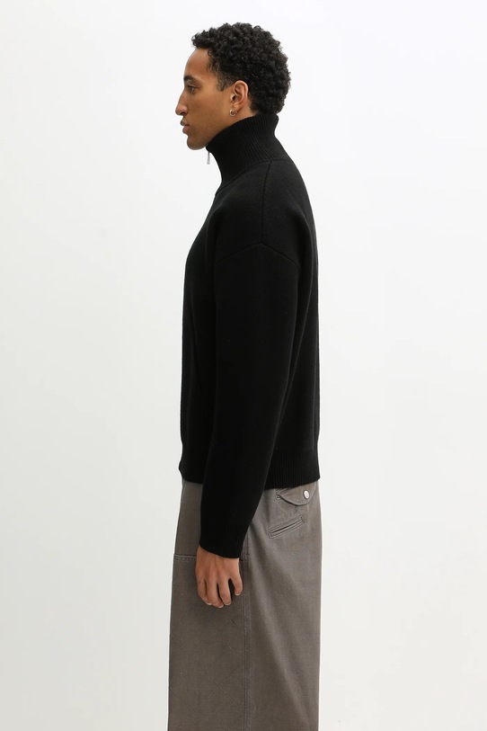 Axel Arigato kardigan z dodatkiem wełny Core zip-up A2143004 czarny AW25