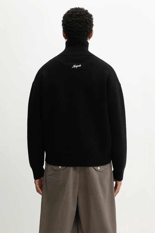 Odzież Axel Arigato kardigan z dodatkiem wełny Core zip-up A2143004 czarny