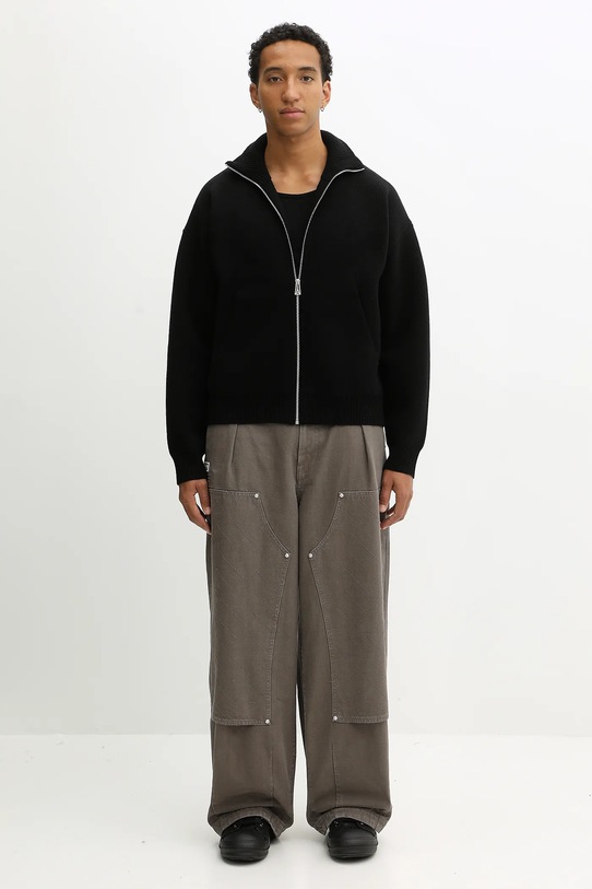 Axel Arigato kardigan z dodatkiem wełny Core zip-up A2143004 czarny