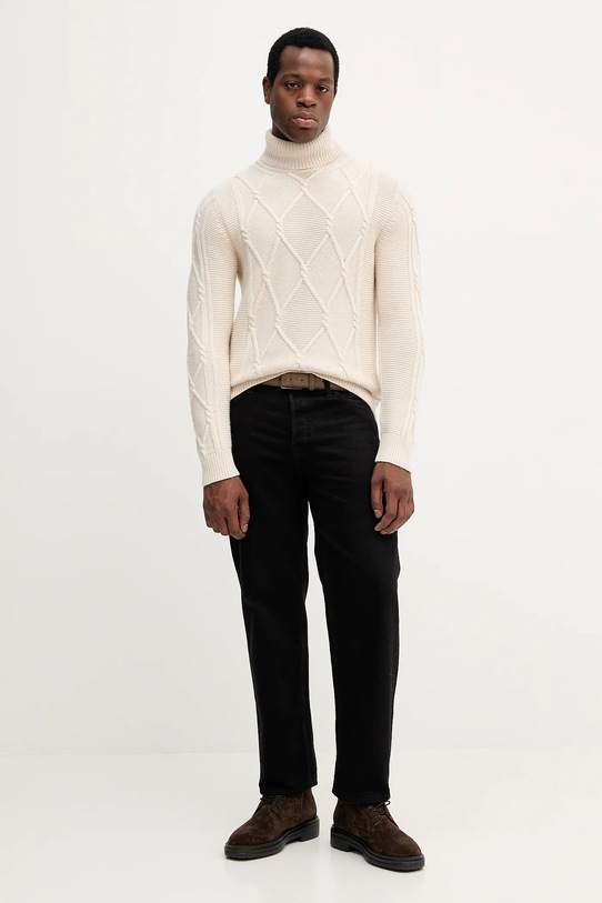 Joop! sweter z wełną 30047360 beżowy AW25