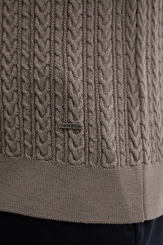 Joop! sweter z dodatkiem wełny 30047372 brązowy