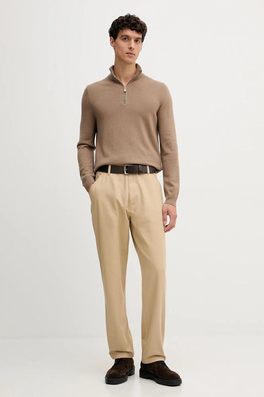 Joop! sweter z dodatkiem wełny 30048172 brązowy AW25