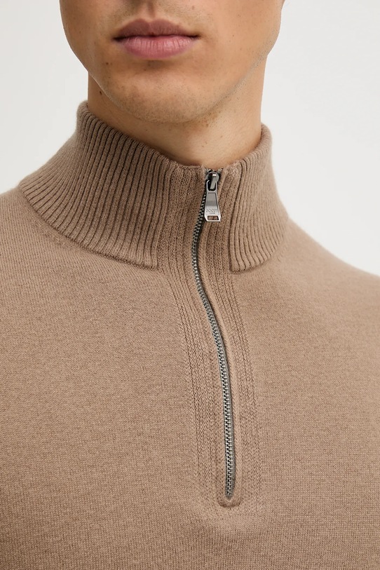 Joop! sweter z dodatkiem wełny 30048172 brązowy