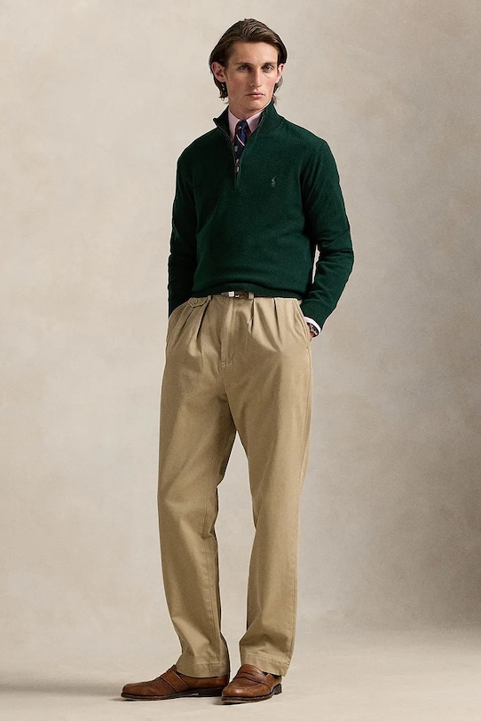 Odzież Polo Ralph Lauren sweter wełniany 710876756 zielony