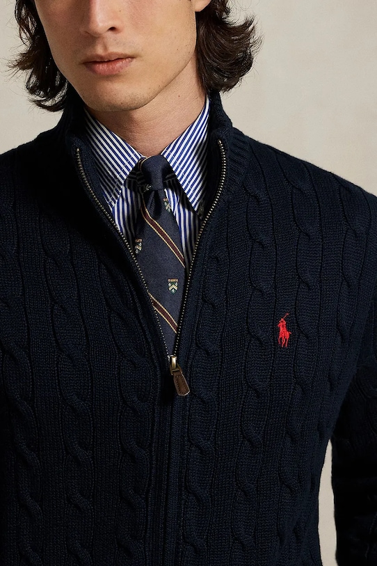 Хлопковый свитер Polo Ralph Lauren тёмно-синий 710899975